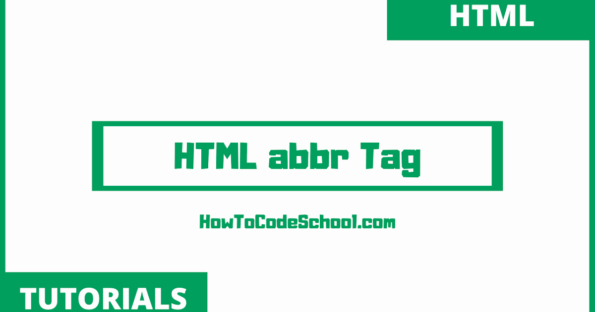 HTML abbr Tag