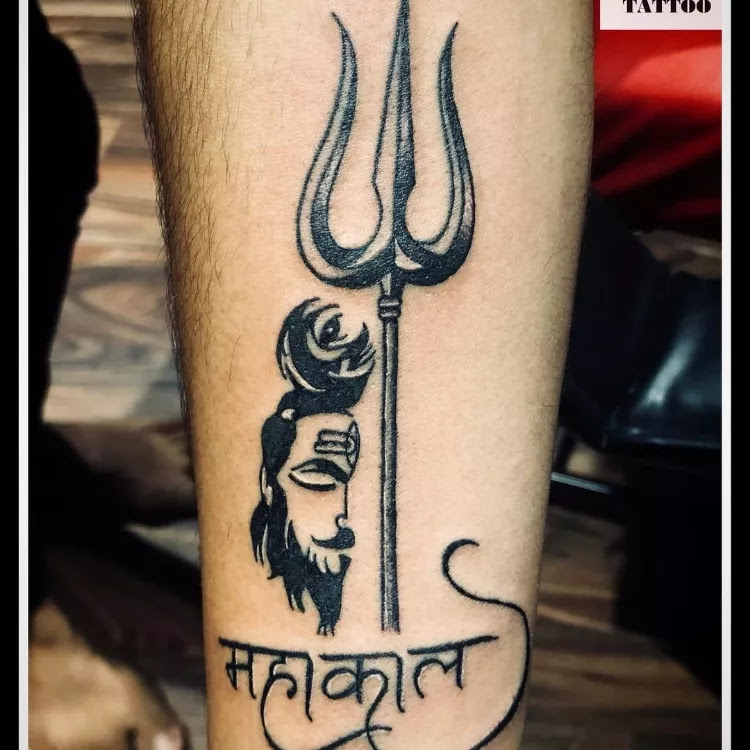 TEMPORARY TATTOOWALA Dambru with Trishul tattoo Temporary Waterproof Tattoo  For Men and Women