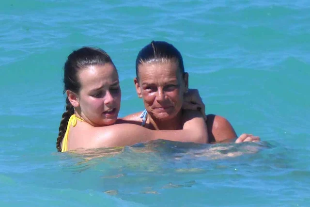 Princess Stephanie and her daughters Pauline Ducruet and Camille Gottlieb on holiday