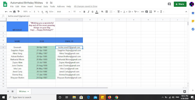 Google Sheet and App Script to automate mails