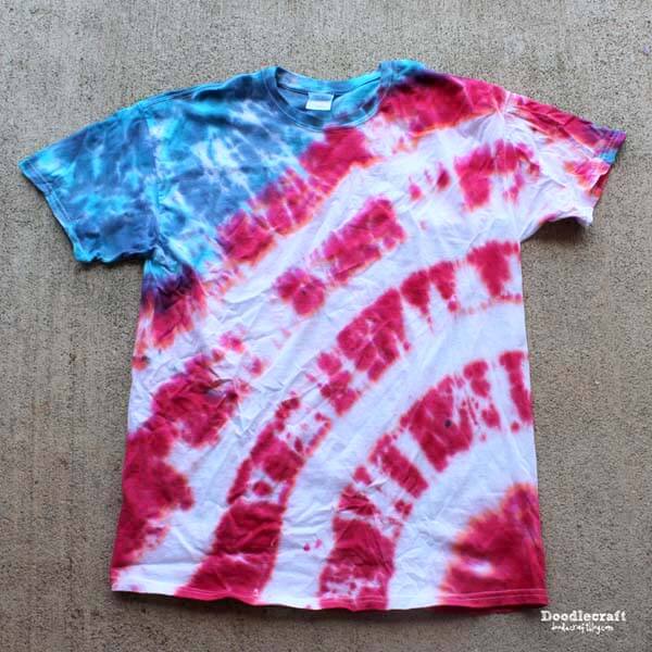 Red white and blue tie dye