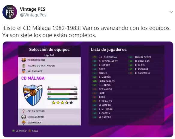 PES 2020, muestran un parche con el CD Málaga de 1982-1983