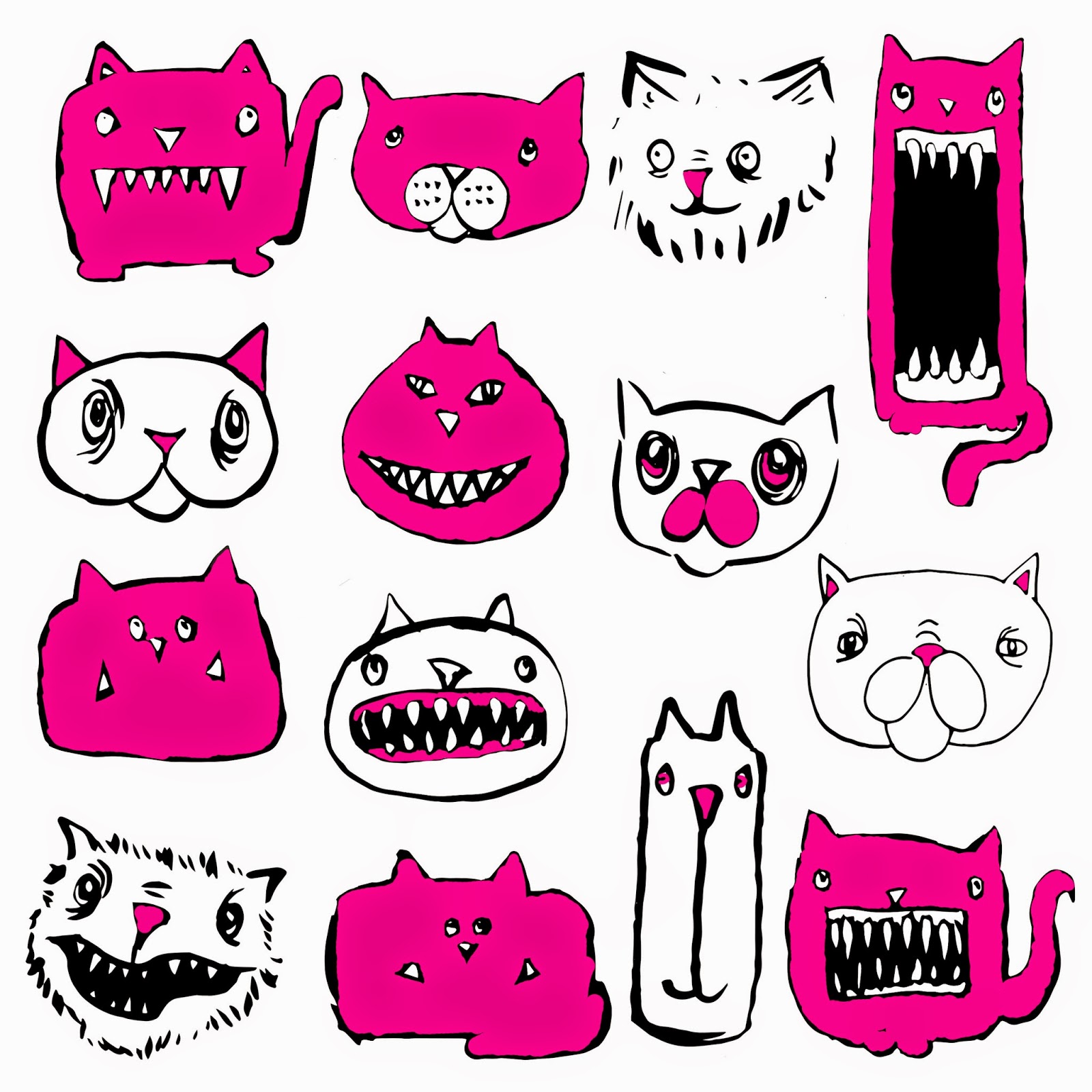 Studio Practice Screen Printing of Cats