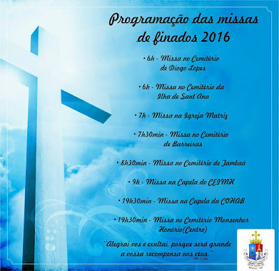 PROGRAMAÇÃO DA MISSA DE FINADOS 2016
