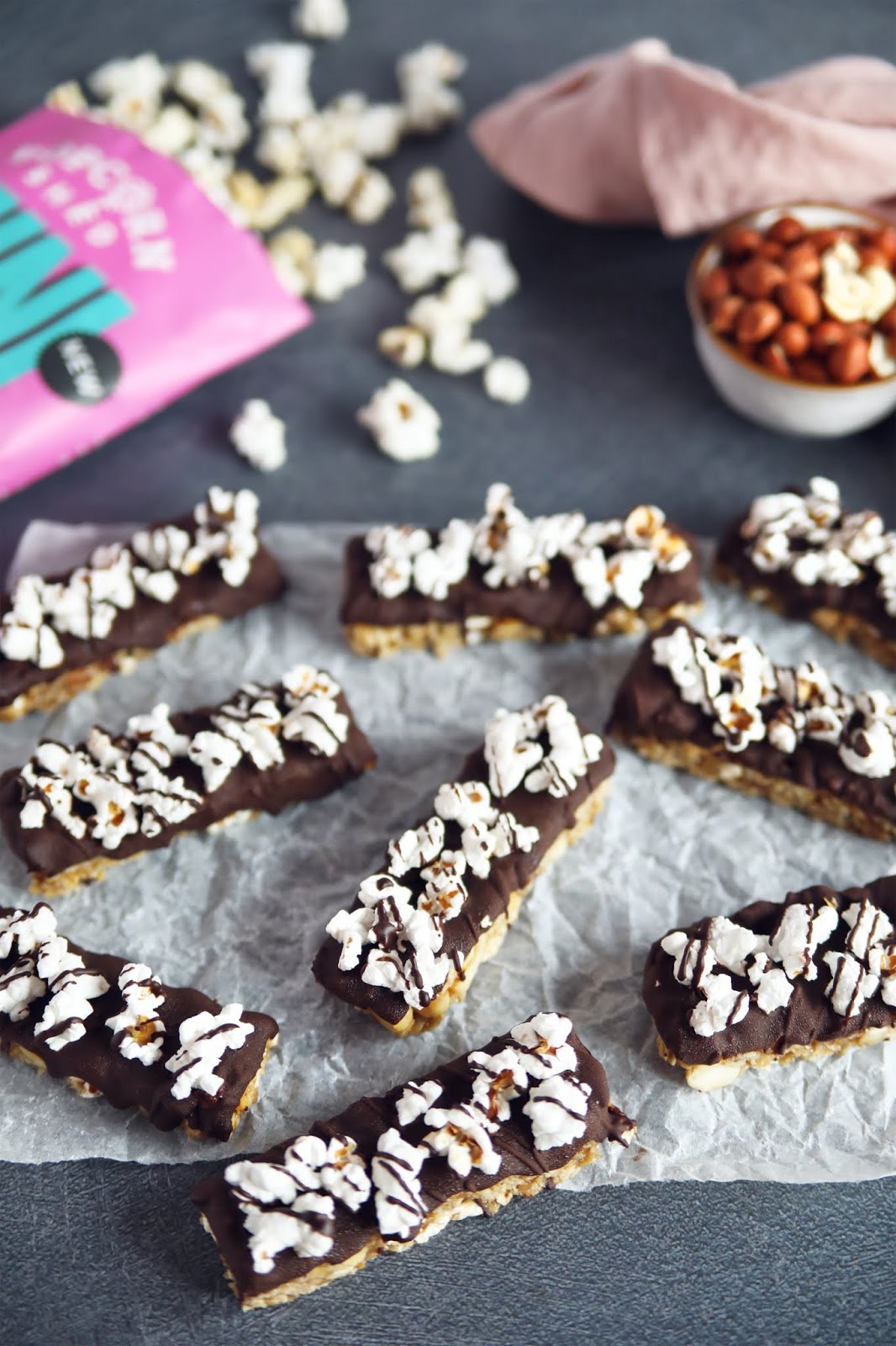 Sweet and Salty Popcorn Granola Bars