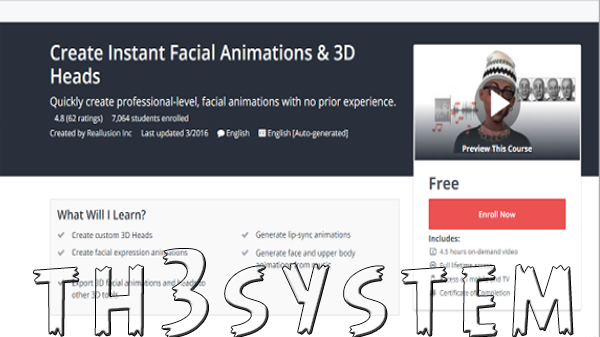Udemy platform shared with you a free cycle routesFree animated faces industry programme of the famous CrazyTalk