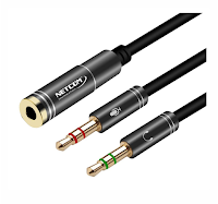 Cable Bifurcador De Audio 1 Jack 3,5mm Hembra A 2 Plug 3,5mm