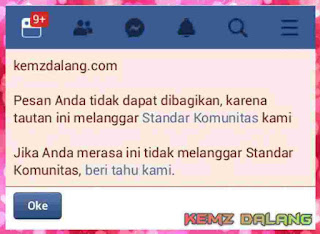 Tautan Diblokir Facebook