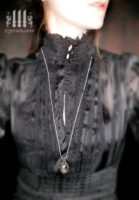 silver victorian ghost necklace