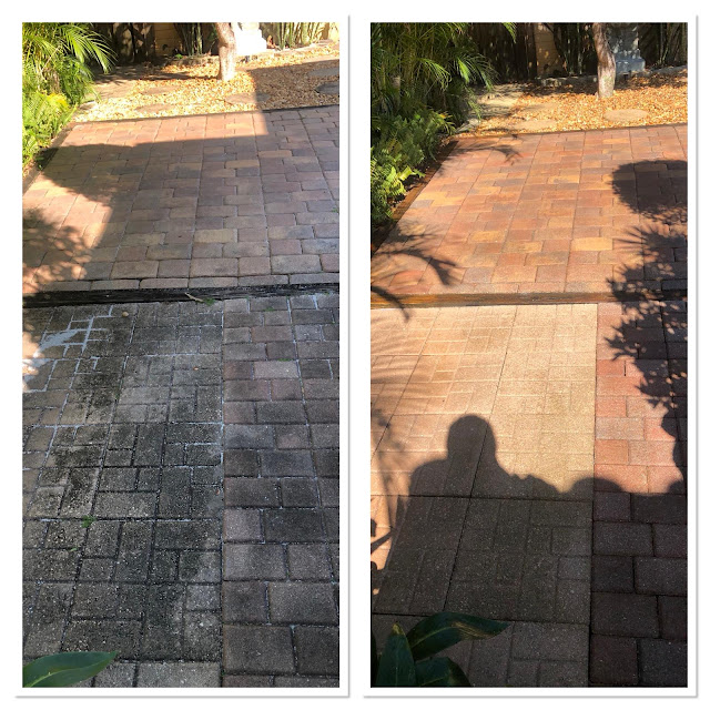 Steps of Pavers Sealing and cleaning in Palm Beach County