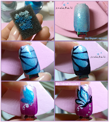 sodaNaiL: [ Butterfly nail art step by step] 나비 네일아트