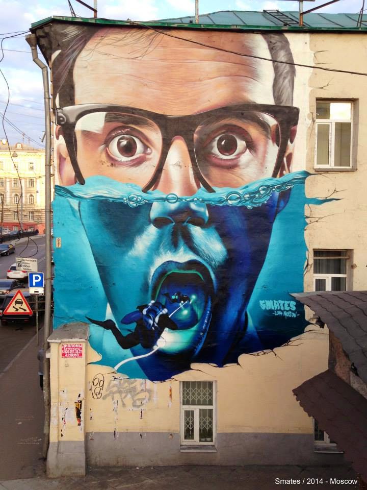 Smates recently stopped by Russia where he was invited to paint a new piece on the streets of Moscow.