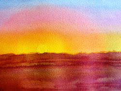 sunset using watercolor painting primary paintings triad painted easy simple yellow scheme watercolour paint colors drawing beginners project landscape watercolors