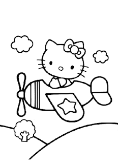 coloring pages of Hello Kitty