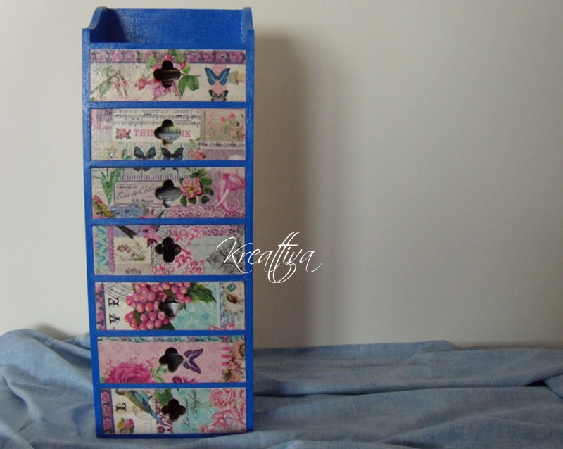 come realizzare una cassettiera in decoupage 