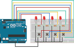 Cara Mudah Menyalakan 4 LED dengan 4 Push Button Menggunakan Arduino UNO