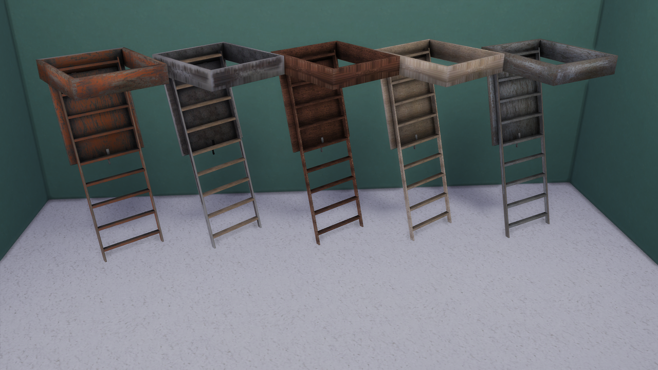 Sims 4 CC's The Best Attic Ladder by Enure Sims