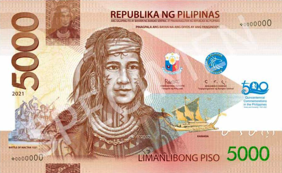 5000 Peso Bill Philippines Front