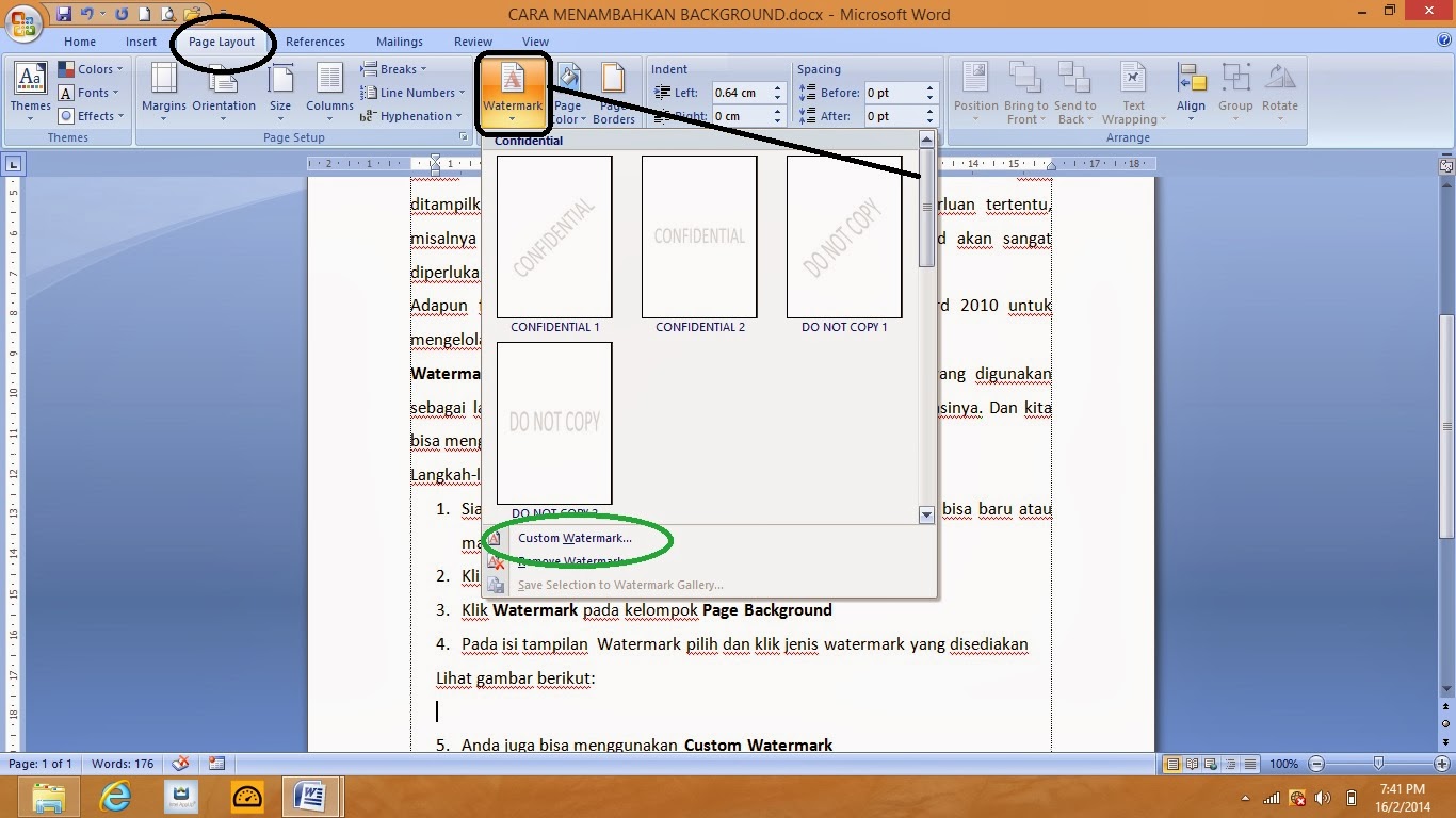 CARA MENAMBAHKAN BACKGROUND WATERMARK PADA DOKUMEN MICROSOFT WORD