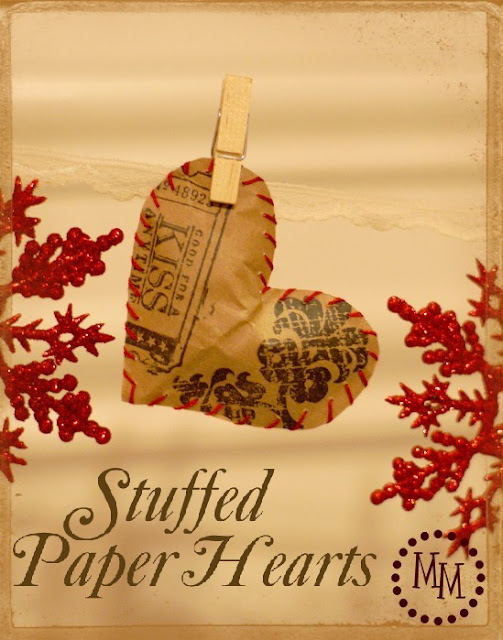 stuffed paper hearts