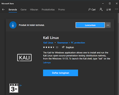Cara Install Kali Linux di Windows 10