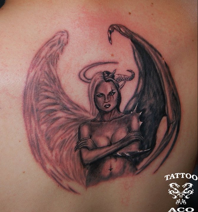 Angel Devil Tattoo Designs for Men.