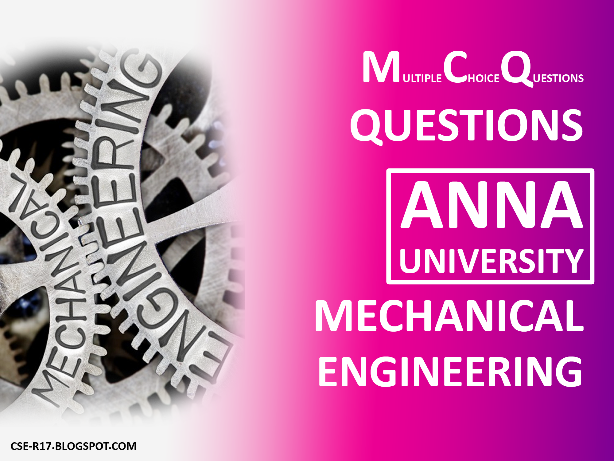 Mechanical Engineering MCQ Questions with Answer for Anna University