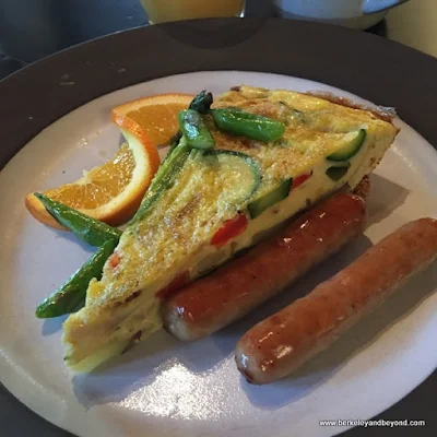 frittata and sausage breakfast at Applewood Inn & Spa in Guerneville, California