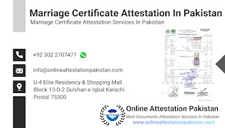 Marriage Certificate Attestation In Pakistan