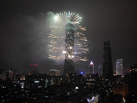 New Year's fireworks for 2018 at Taipei 101 in Taipei, Taiwan