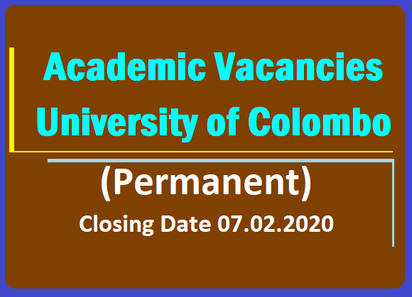 Academic Vacancies : University of Colombo (Permanent)