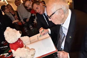 I’m with great Pierre Cardin who signed a book for Runway Magazine.