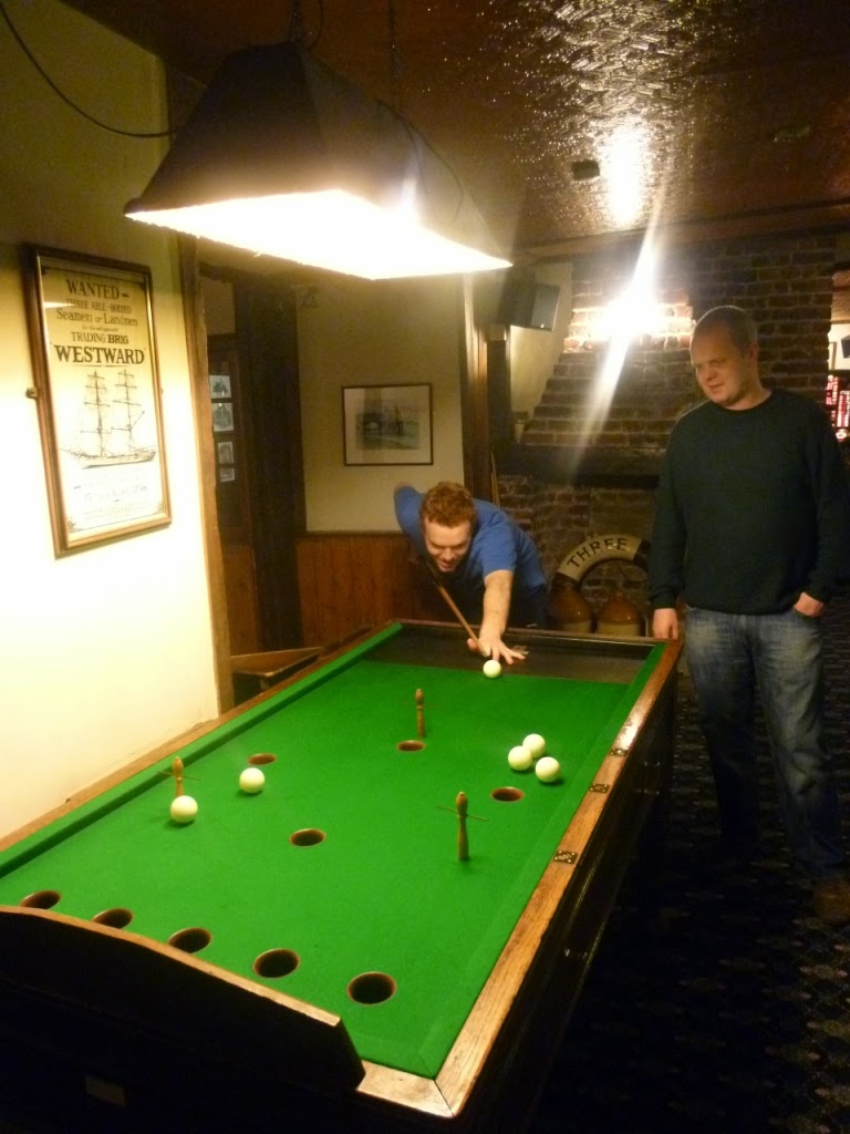 Bar Billiards at the Three Daws pub in Gravesend, Kent