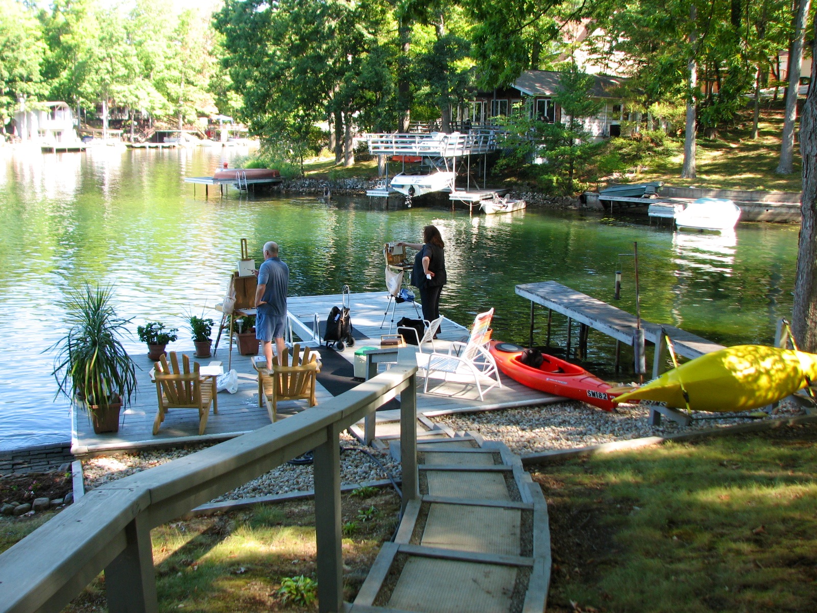 JIM CAHILL Painting at Sweetwater Lake in Indiana
