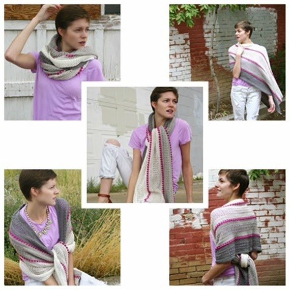 Treasures in the Sand Wrap (crochet pattern by Susan Carlson of Felted Button)