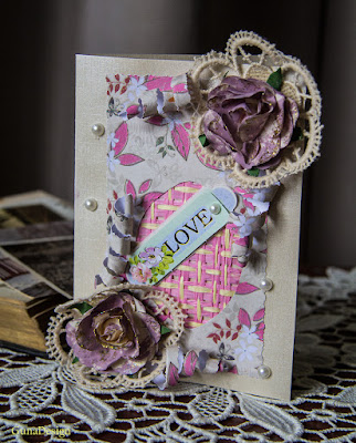 gunadesign guna andersone Pink roses shabby chic Love greeting card