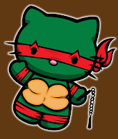 Hello Kitty in Teenage Mutant Ninja Turtle costume