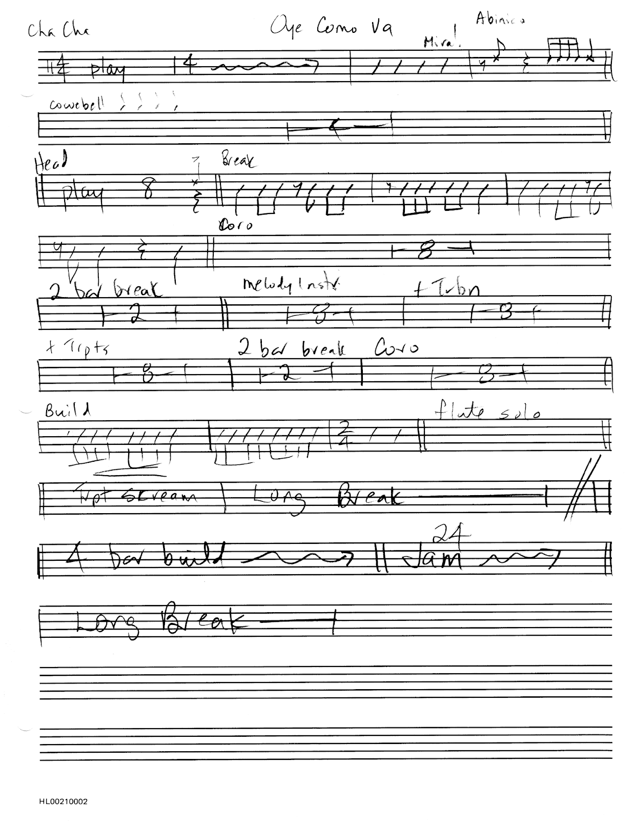 Drum transcriptions oye como va drum map