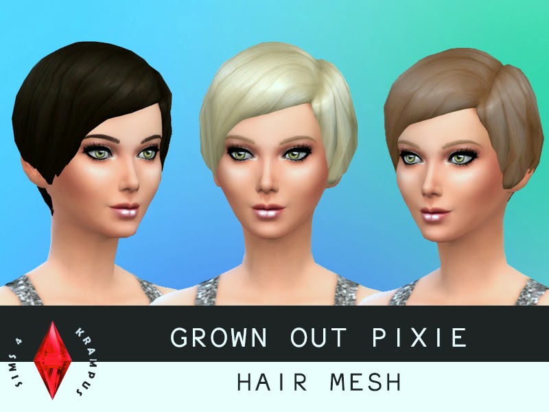 My Sims 4 Blog Sims4krampus Grown Out Pixie Hair For Females