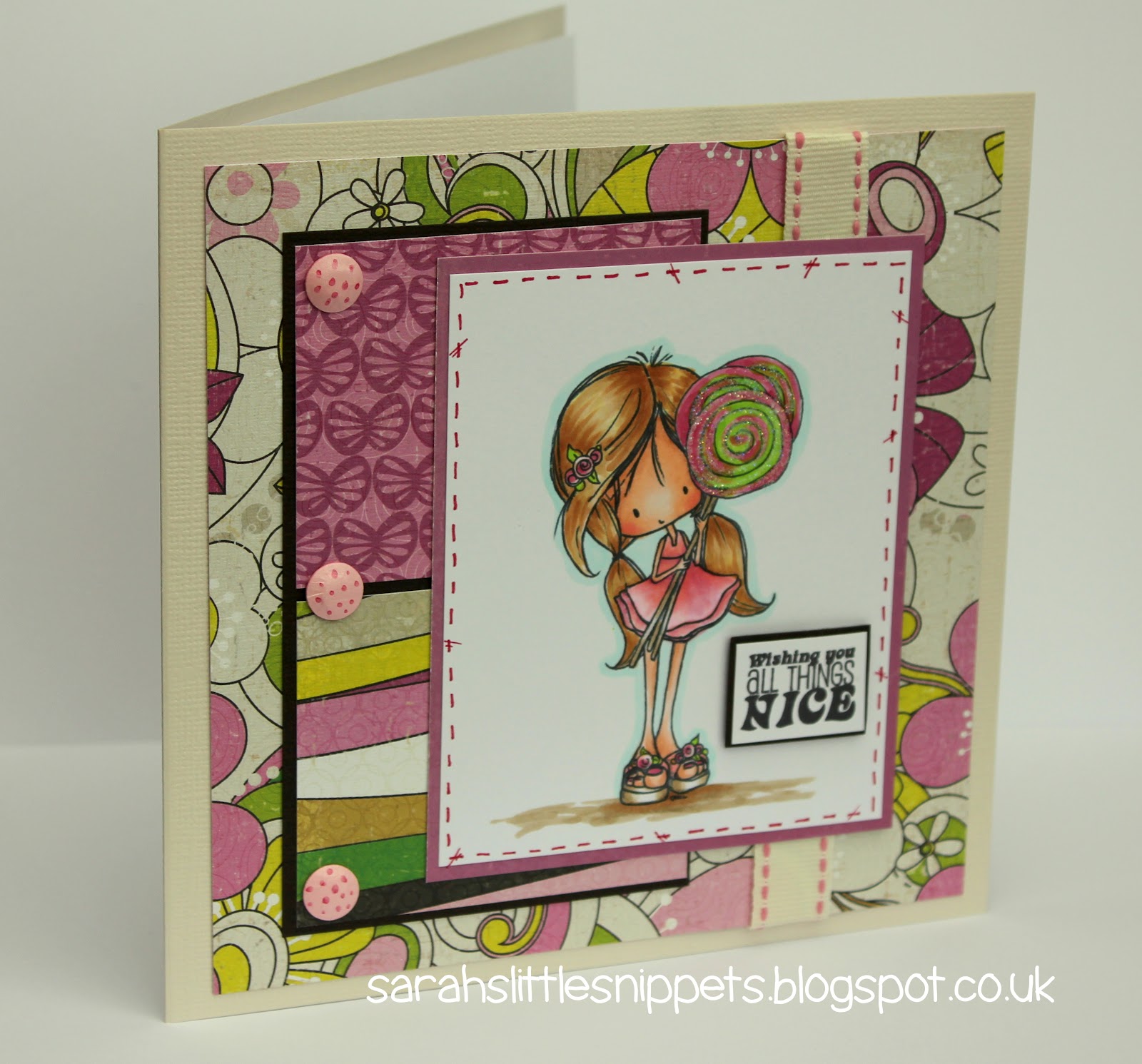 Sarah's Little Snippets: Wryn with sweets birthday card