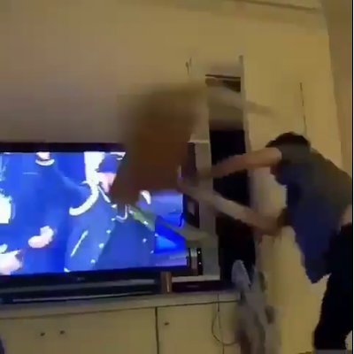 PSG 1 - 3 Man Utd: The Moment A PSG Fan Shattered His Television After Loss (VIDEO)