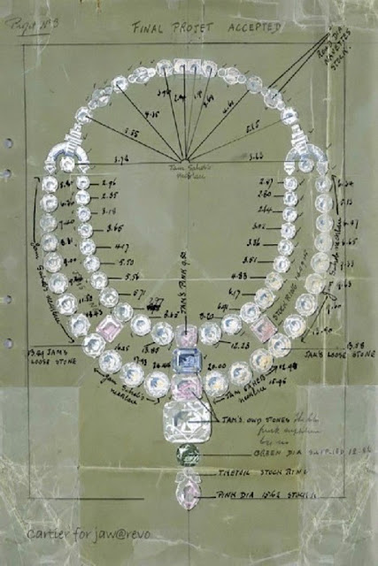 Эскиз церемониального ожерелья для махараджи Наванагара, 1931 год (фото из архивов Cartier Лондон)