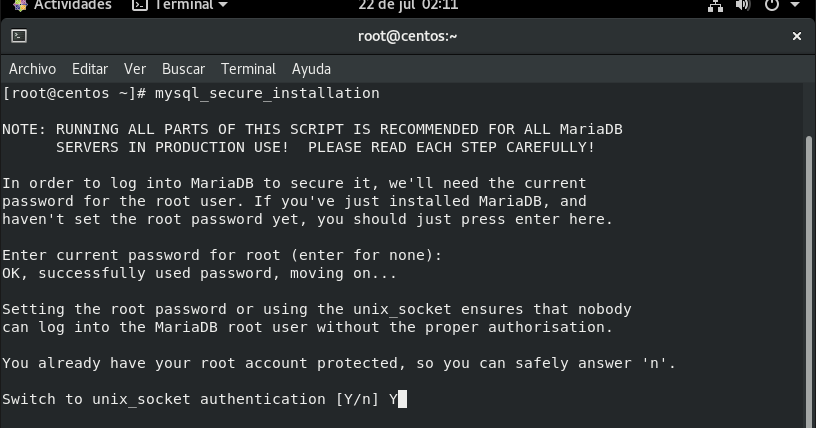 APLICACIÓN DE SISTEMAS OPERATIVOS Configuración de Base de Datos