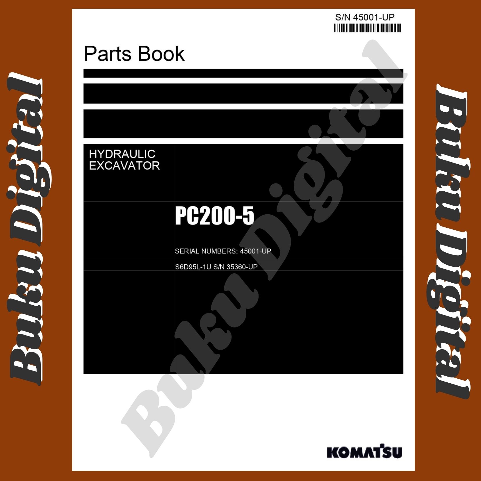 Parts Book Excavator Komatsu pc200-5