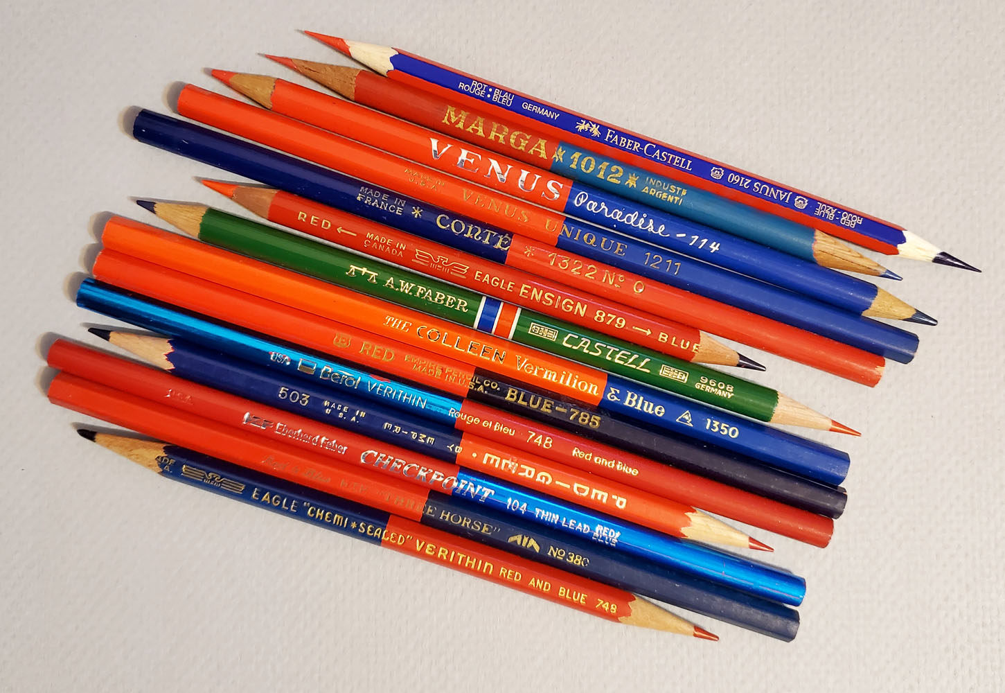 Kitaboshi // Set of 12 Double Sided Pencils (Vermillion & Prussian