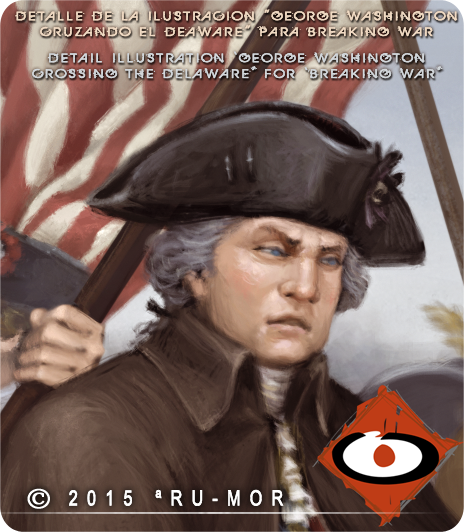 Detail illustration portrait George Washington by RU-MOR for BreakingWar magazine. historical