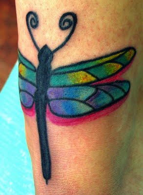 BLACK THINK TATTOO: Dragonfly tattoo on foot