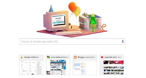 Selamat ulang tahun GOOGLE yang ke- 17 tahun, Minggu 27 September 2015