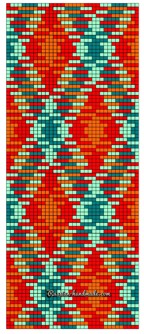 Схема вязания салфетки мозаичным вязанием