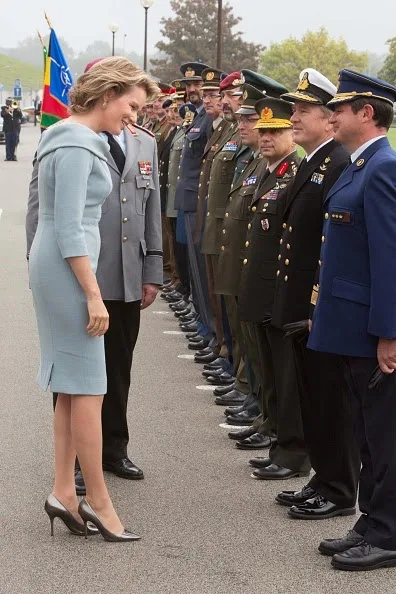 Belgian Queen Mathilde and King Philippe meet General Philip Mark Breedlove during a visit to the Shape, Supreme Headquarters of Allied Command Operations, one of NATO's two strategic military commands, in Mons, 30.09.2014. 